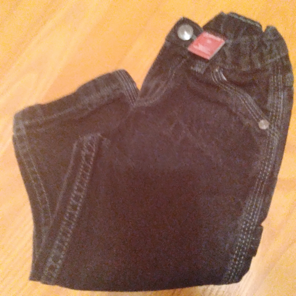 Arizona Jean Company Kids Durable Black-wash Carpenter Jeans Adjustable Waist 2T - Picture 6 of 7